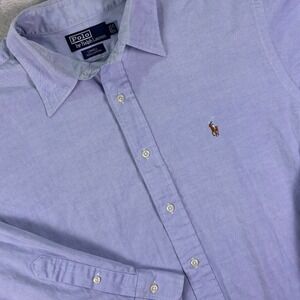 Polo by Ralph Lauren Men's Button Down Shirt 17.5 Lowell Lavender Cotton Oxford